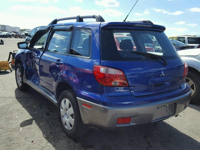 JA4LX31F66U011996 - 2006 MITSUBISHI OUTLANDER BLUE photo 3