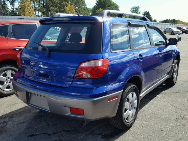 JA4LX31F66U011996 - 2006 MITSUBISHI OUTLANDER BLUE photo 4