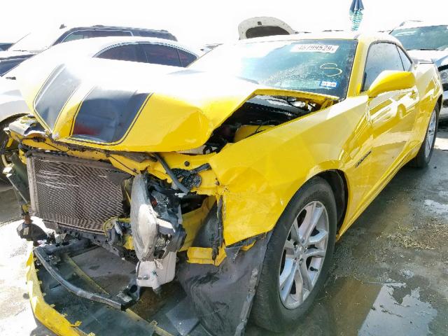 2G1FA1E34E9213331 - 2014 CHEVROLET CAMARO LS YELLOW photo 2