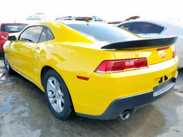 2G1FA1E34E9213331 - 2014 CHEVROLET CAMARO LS YELLOW photo 3