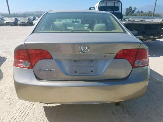 1HGFA16586L085307 - 2006 HONDA CIVIC LX BEIGE photo 9