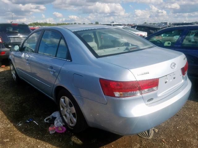 5NPET46C87H226449 - 2007 HYUNDAI SONATA GLS BLUE photo 3