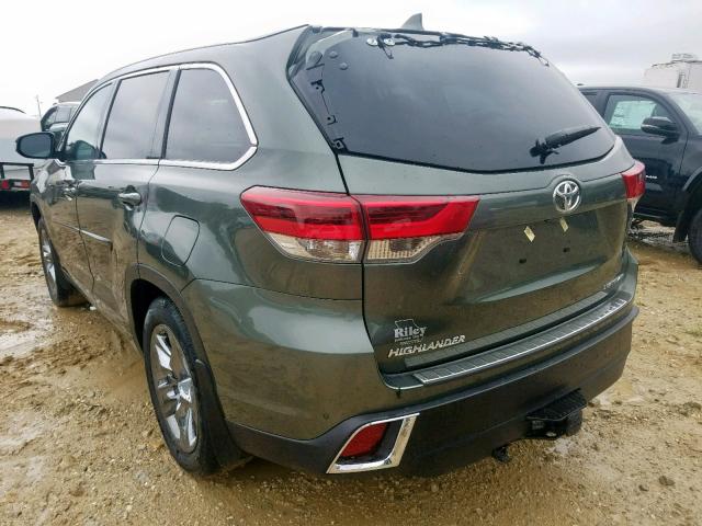 5TDDZRFH5KS974968 - 2019 TOYOTA HIGHLANDER GREEN photo 3