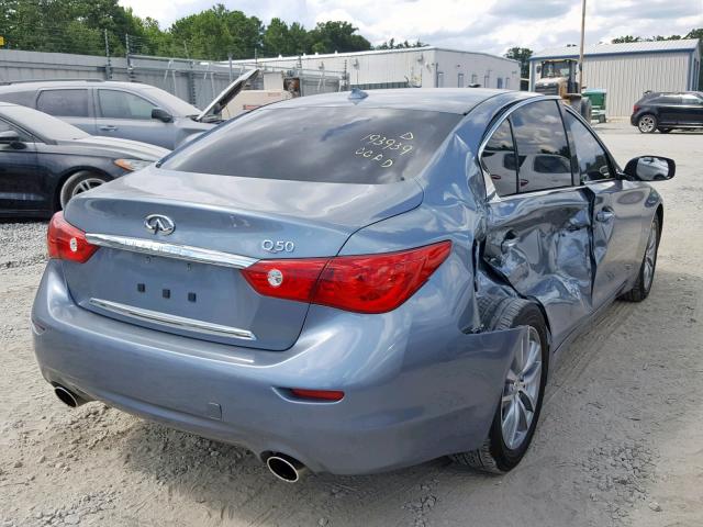 JN1BV7AP1FM345654 - 2015 INFINITI Q50 BASE BLUE photo 4