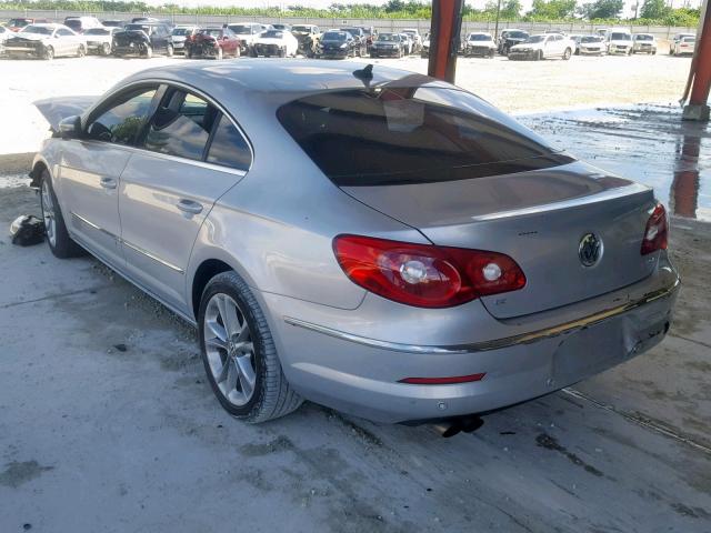 WVWHL7AN2AE521058 - 2010 VOLKSWAGEN CC LUXURY SILVER photo 3