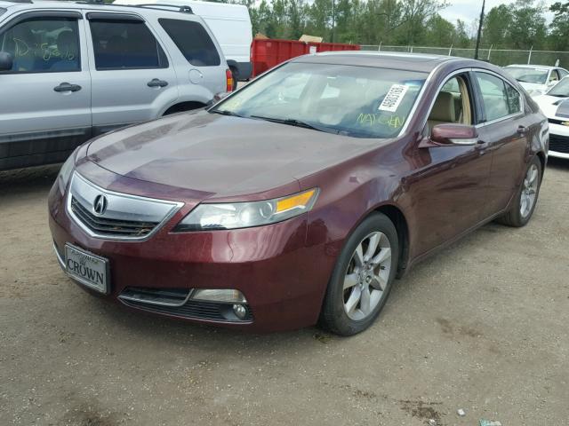 19UUA8F28CA022849 - 2012 ACURA TL BURGUNDY photo 2