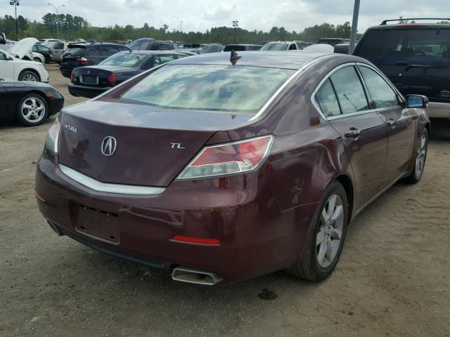 19UUA8F28CA022849 - 2012 ACURA TL BURGUNDY photo 4