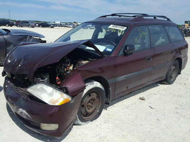 4S3BH6350Y7304007 - 2000 SUBARU LEGACY L BURGUNDY photo 2