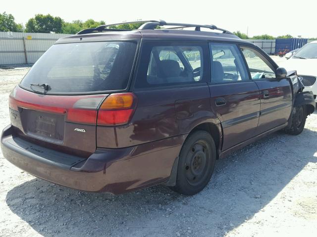 4S3BH6350Y7304007 - 2000 SUBARU LEGACY L BURGUNDY photo 4