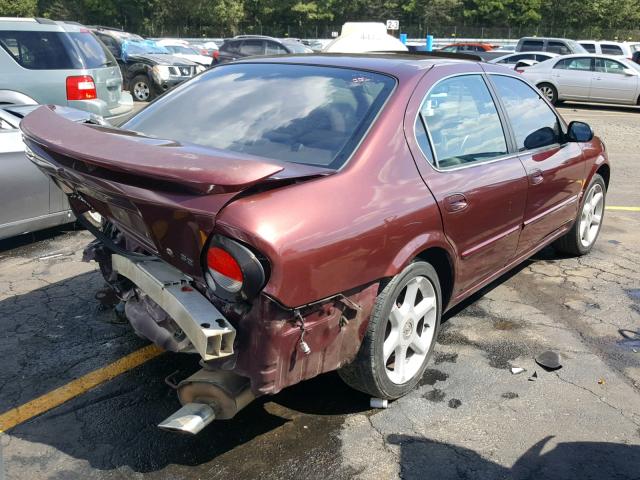 JN1CA31D91T830234 - 2001 NISSAN MAXIMA GXE BURGUNDY photo 4