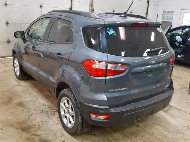 MAJ6P1UL0JC214069 - 2018 FORD ECOSPORT S GRAY photo 3