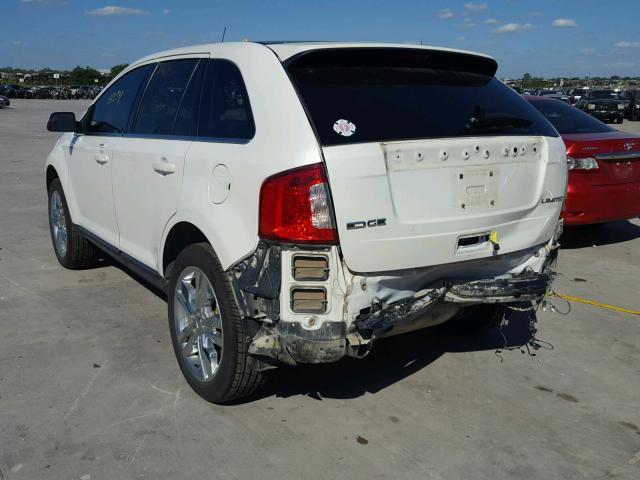 2FMDK3KC8DBA31629 - 2013 FORD EDGE LIMIT WHITE photo 3