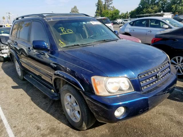 JTEGF21A520043375 - 2002 TOYOTA HIGHLANDER BLUE photo 1