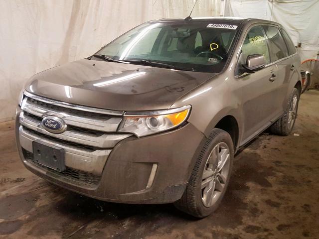 2FMDK4KC3DBE35816 - 2013 FORD EDGE LIMIT BROWN photo 2