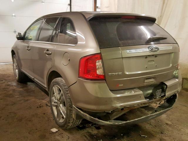 2FMDK4KC3DBE35816 - 2013 FORD EDGE LIMIT BROWN photo 3