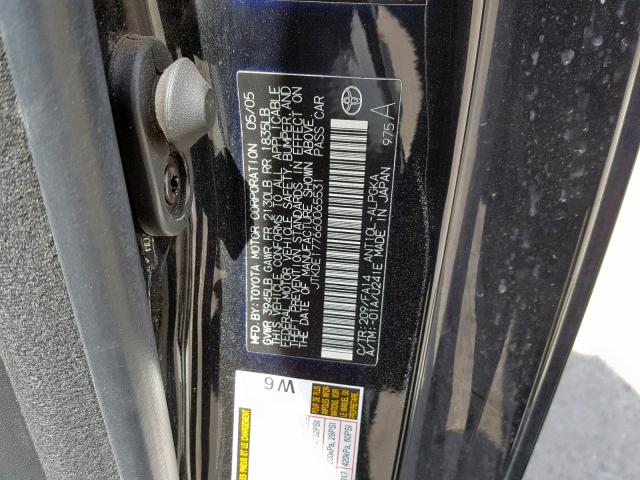 JTKDE177660065531 - 2006 TOYOTA SCION TC შავი ფოტო 10