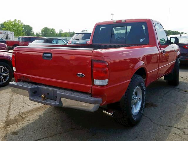 1FTYR10C1YTB23440 - 2000 FORD RANGER RED photo 4