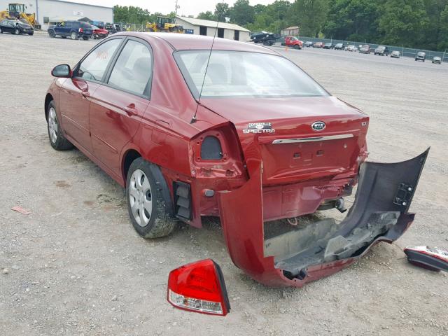 KNAFE221195601914 - 2009 KIA SPECTRA EX MAROON photo 3