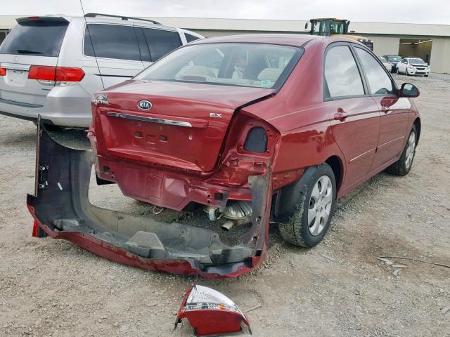 KNAFE221195601914 - 2009 KIA SPECTRA EX MAROON photo 4