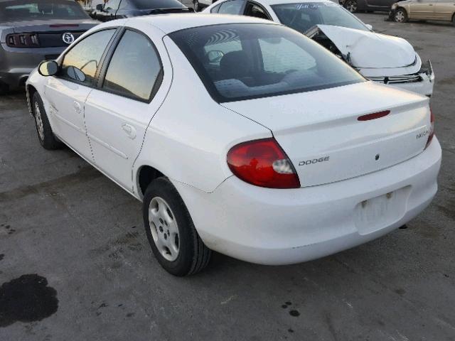 1B3ES46C4YD817342 - 2000 DODGE NEON BASE WHITE photo 3