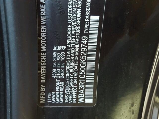 WBA3R1C50GK529749 - 2016 BMW 435 I BLACK photo 10