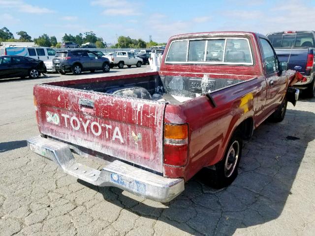 JT4RN81P7M5090064 - 1991 TOYOTA PICKUP 1/2 BURGUNDY photo 4