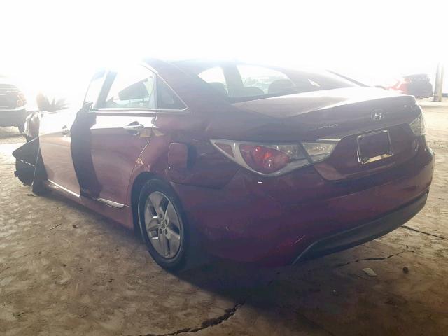 KMHEC4A4XCA058018 - 2012 HYUNDAI SONATA HYB BURGUNDY photo 3