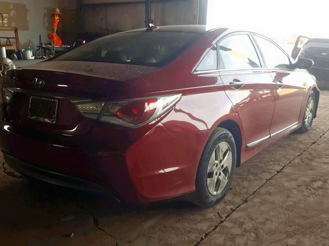 KMHEC4A4XCA058018 - 2012 HYUNDAI SONATA HYB BURGUNDY photo 4