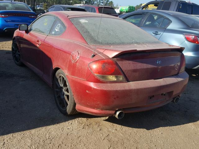 KMHHN65F86U210038 - 2006 HYUNDAI TIBURON GT RED photo 3