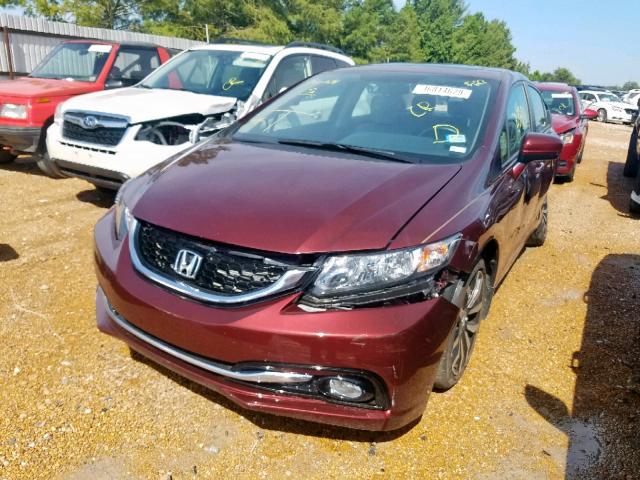 19XFB2F93EE043820 - 2014 HONDA CIVIC EXL 栗色 照片 2