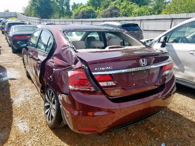 19XFB2F93EE043820 - 2014 HONDA CIVIC EXL 栗色 照片 3