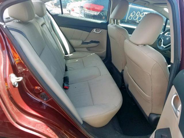 19XFB2F93EE043820 - 2014 HONDA CIVIC EXL 栗色 照片 6