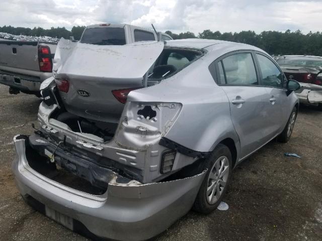 KNADM4A3XH6100375 - 2017 KIA RIO LX SILVER photo 4