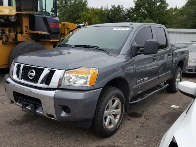 1N6AA0EC2EN509096 - 2014 NISSAN TITAN S GRAY photo 2