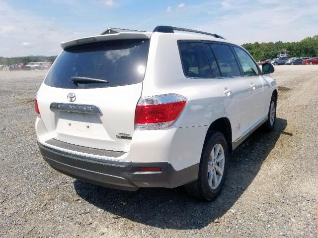 5TDBK3EH2CS121584 - 2012 TOYOTA HIGHLANDER WHITE photo 4