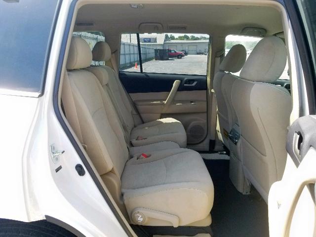 5TDBK3EH2CS121584 - 2012 TOYOTA HIGHLANDER WHITE photo 6