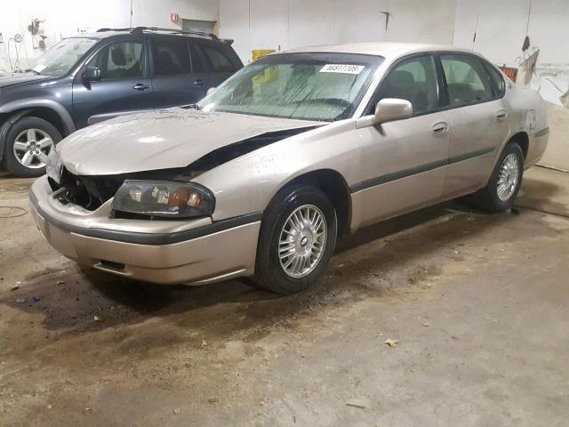 2G1WF55E719331457 - 2001 CHEVROLET IMPALA TAN photo 2