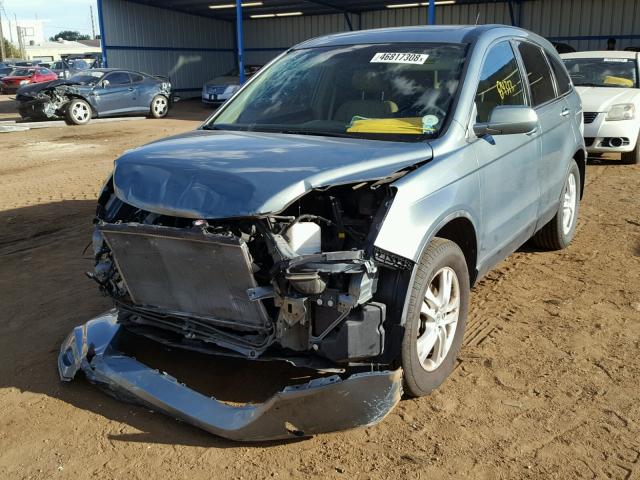 5J6RE4H7XAL048150 - 2010 HONDA CR-V EXL BLUE photo 2