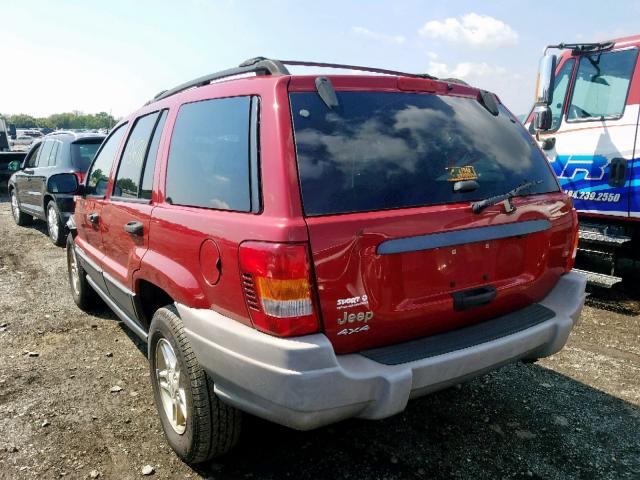 1J4GW48S94C269526 - 2004 JEEP GRAND CHER RED photo 3