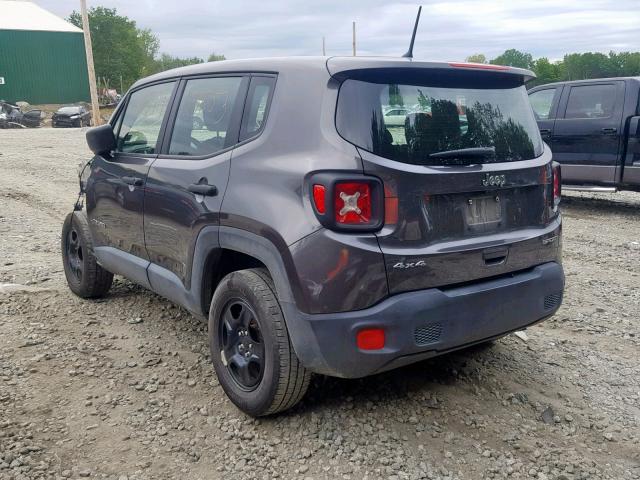 ZACCJBAH6JPJ14829 - 2018 JEEP RENEGADE S ნაცრისფერი ფოტო 3