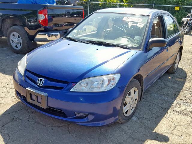 2HGES16354H643194 - 2004 HONDA CIVIC DX V BLUE photo 2