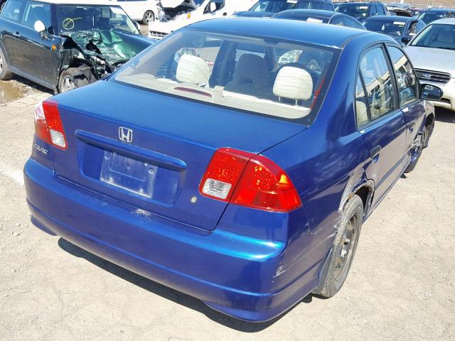 2HGES16354H643194 - 2004 HONDA CIVIC DX V BLUE photo 4