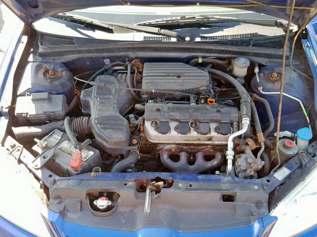 2HGES16354H643194 - 2004 HONDA CIVIC DX V BLUE photo 7