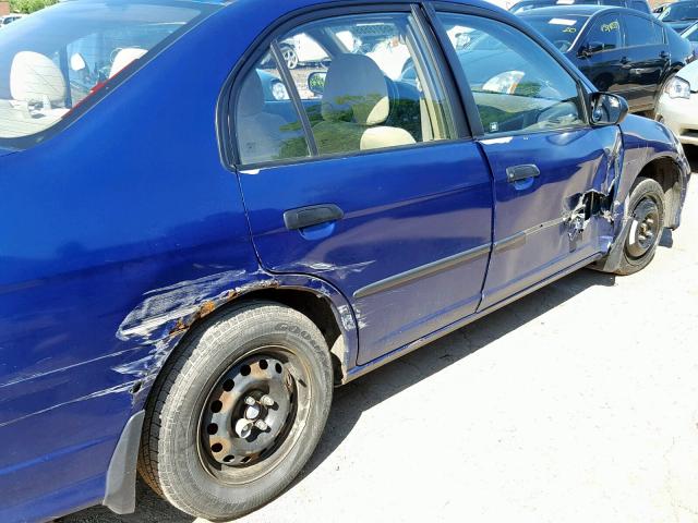 2HGES16354H643194 - 2004 HONDA CIVIC DX V BLUE photo 9