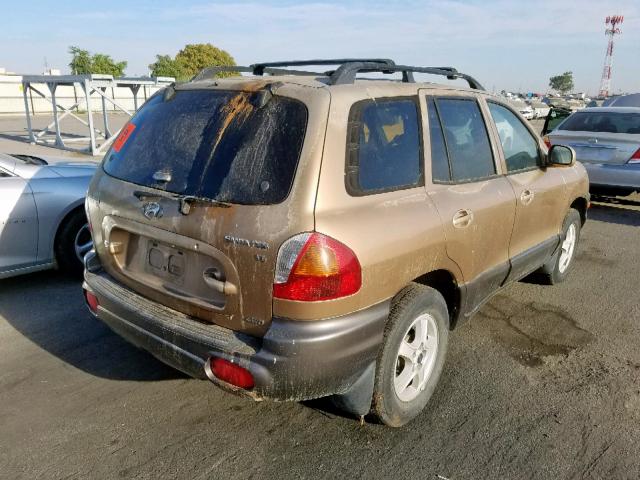 KM8SC73D52U214528 - 2002 HYUNDAI SANTA FE G GOLD photo 4