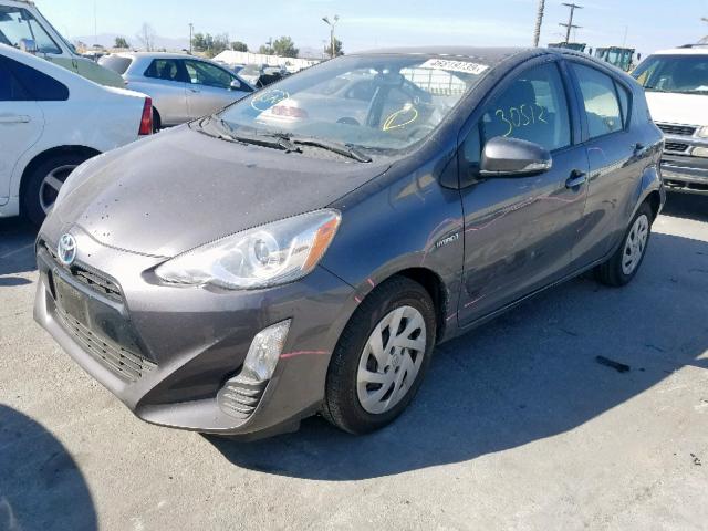 JTDKDTB39G1118848 - 2016 TOYOTA PRIUS C CHARCOAL photo 2