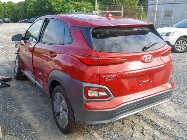 KM8K33AG2KU030573 - 2019 HYUNDAI KONA LIMIT RED photo 3