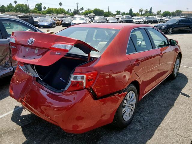 4T4BF1FK6ER434222 - 2014 TOYOTA CAMRY L RED photo 4