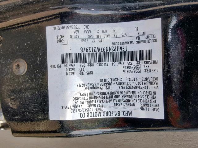 1FAHP34N97W212978 - 2007 FORD FOCUS ZX4 BLACK photo 10