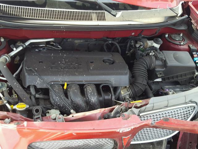 5Y2SL63875Z432740 - 2005 PONTIAC VIBE RED photo 7